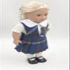 18 inch Doll Outfit-School Plaid Jumper Include Blouse and Hair Accessory/Add on Option: Sock and Shoe (Doll is not Included) (Split Jumper,Sock,Matte Black Only, Plaid 73) view 3