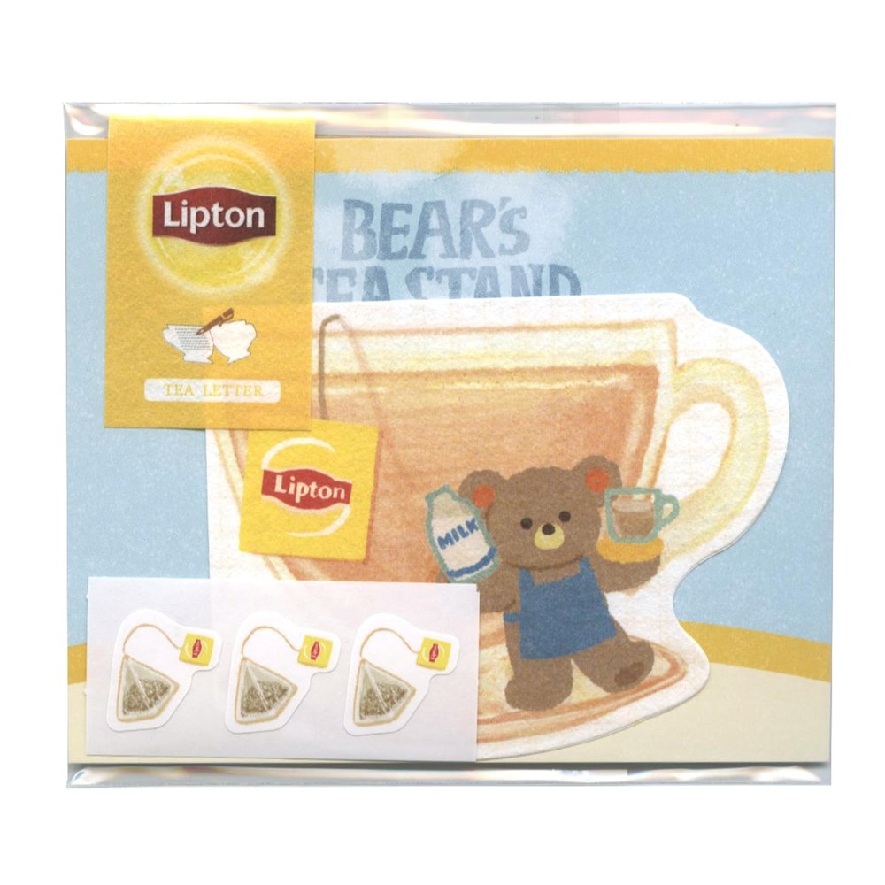 Furukawa Shoko LT724 Bear's Tea Stand Lipton Letter Set, Milk Tea