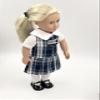 18 inch Doll Outfit-School Plaid Jumper Include Blouse and Hair Accessory/Add on Option: Sock and Shoe (Doll is not Included) (Zip Jumper,Sock,Shiny Black Shoe, Plaid 85) view 4