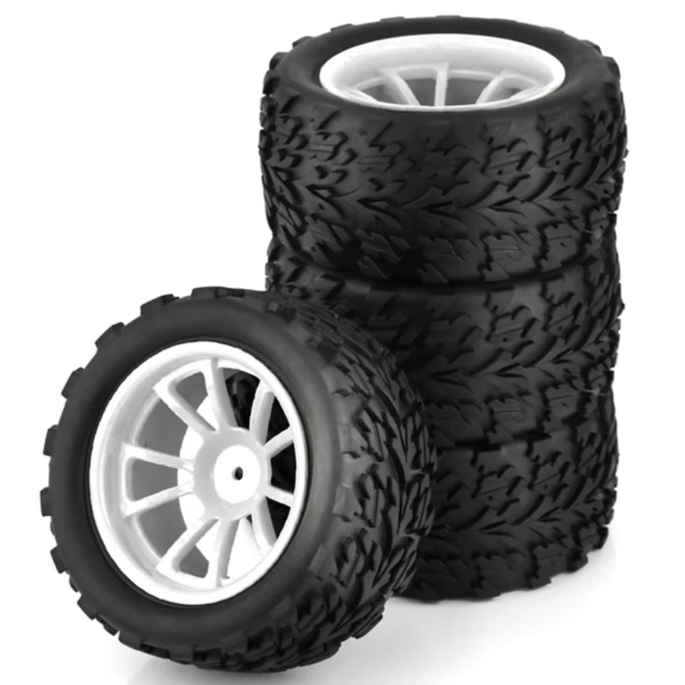 RC Car Accessories Compatible with Traxxas for Arrma for Redcat for HSP 1/10 RC Car 4Pcs 118MM Tire Tyre Wheel Foam Insert 12Mm Hex(White)