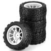 RC Car Accessories Compatible with Traxxas for Arrma for Redcat for HSP 1/10 RC Car 4Pcs 118MM Tire Tyre Wheel Foam Insert 12Mm Hex(White) view 1