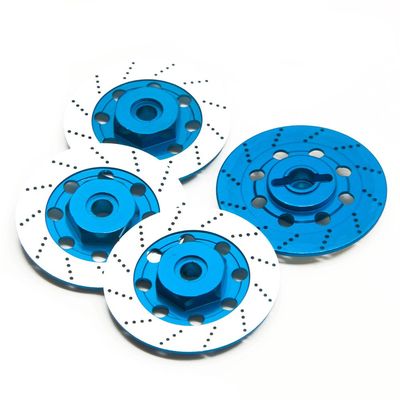 4Pcs Aluminum Wheel Rim Brake Disc Box 12mm Hex Adapter for 3Racing Sakura D4 AWD RWD 1/10 RC Drift Car Accessories(Blue)