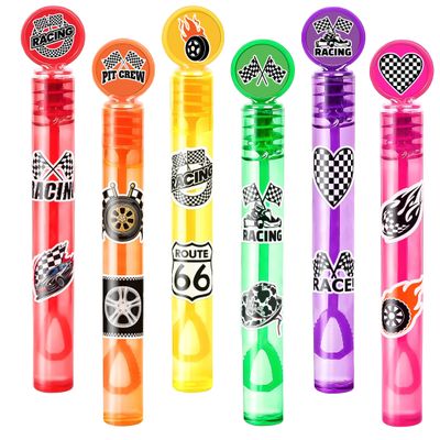 Checkered Flag Party Favors for Kids  24PCS Racing-Themed Mini Bubble Wands, Great for Birthday Supplies, Pinata Fillers, Goodie Bags & Classroom Rewards