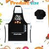XLSXEXCL Kids Apron and Chef Hat Set, Mini Chef Funny Apron Adjustable Kitchen Apron for Boys and Girls for Cooking Baking Painting and Training (Black) view 2