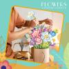 865pcs Flower Building Set, DIY Building Block Flower Bouquet, Beautiful Ornaments, Creates a Cozy Atmosphere with Colorful Artificial Bouquet view 4