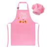 XLSXEXCL Kids Apron and Chef Hat Set, Mini Chef Funny Apron Adjustable Kitchen Apron for Boys and Girls for Cooking Baking Painting and Training (Pink) view 1