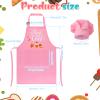 XLSXEXCL Kids Apron and Chef Hat Set, Mini Chef Funny Apron Adjustable Kitchen Apron for Boys and Girls for Cooking Baking Painting and Training (Pink) view 2