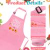 XLSXEXCL Kids Apron and Chef Hat Set, Mini Chef Funny Apron Adjustable Kitchen Apron for Boys and Girls for Cooking Baking Painting and Training (Pink) view 3