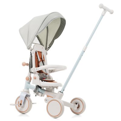 Kids' Tricycles7-in-1 Baby Tricycle - Foldable Toddler Tricycle with Adjustable Parent Handle Removable Pedal Canopy and Guardrail - Push Bike for Kids 12-72 Months (Blue)
