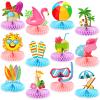 12 Pieces Beach Honeycomb Centerpieces Summer Pool Party Decorations Beach Centerpieces for Hawaii Luau Summer Pool Birthday Decorations view 1