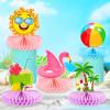 12 Pieces Beach Honeycomb Centerpieces Summer Pool Party Decorations Beach Centerpieces for Hawaii Luau Summer Pool Birthday Decorations view 2