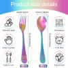 10 Piece Stainless Steel Silverware Set Silverware Safe Flatware Includes 5 Small Spoons and 5 Forks Ergonomic Utensil Set Cartoon Bear Flatware Dishwasher Safe view 2