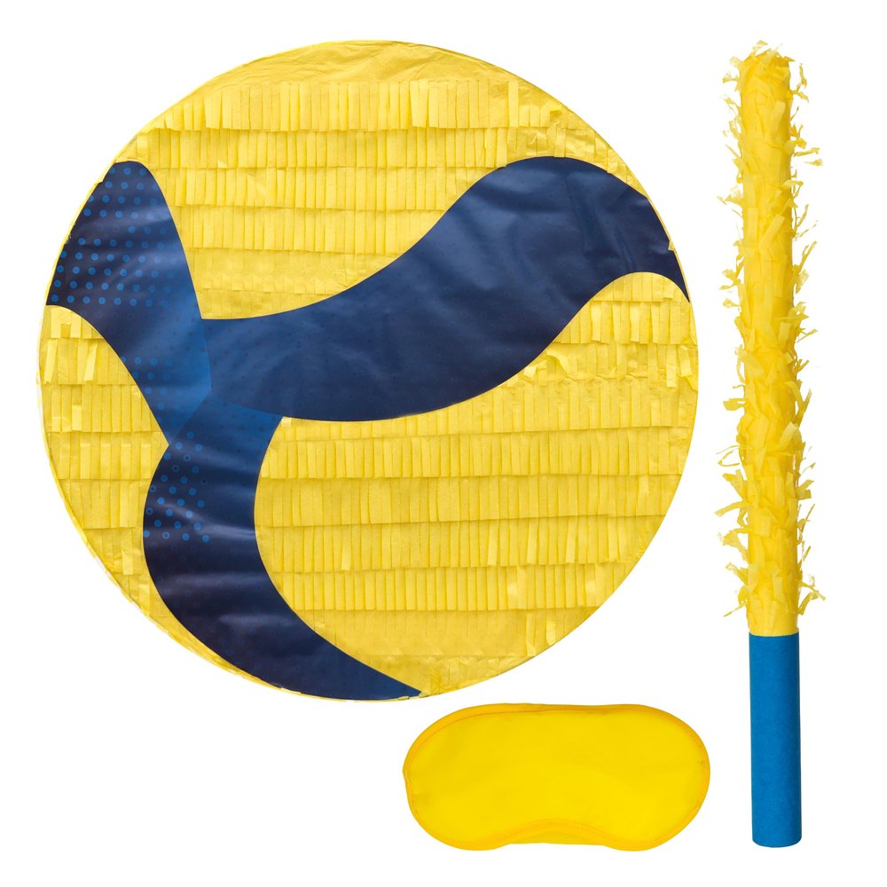 Birchio Volleyball Pinatas Bundle with a Blindfold and Bat (13"x13"x4"), Volleyball Pinatas for Birthday Party Boys, Perfect for Birthday Party, Sport Theme Party, Decoration