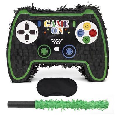 Birchio Video Game Controller Pinatas Bundle with a Blindfold and a Bat(16.5 x 12 x 3.5 Inches), Perfect for kid's Birthday Parties, Gaming Theme Parties for Boys, Decorations