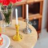 1 Pc Dollhouse Mini Faux Candle Holder Decor Model Miniature Scene (Gold) view 3