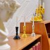 1 Pc Dollhouse Mini Faux Candle Holder Decor Model Miniature Scene (Gold) view 4