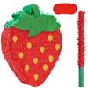 Birchio Strawberry Pinatas Bundle with a Blindfold and a Bat(16.5 x 12 x 3.5 Inches), Perfect for kid's Birthday Parties, Fruit Theme Parties, Decorations view 1