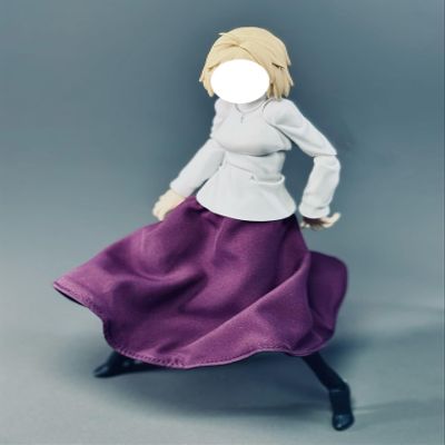 1/12 Scale Female Clothes, 1/12 Purple Bustier Dress with Built-in Wire for Shaping at The Hemline, Maxi Skirt Clothing Costume for 6-inches Girl Female Action Figure Body