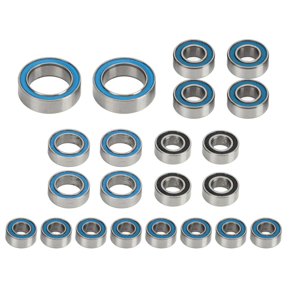 22PCS Steel RC Bearing Kit, Stainless Steel Ball Bearings for 1/18 RC Crawler Car Upgrade Accessories