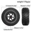 115mm 1.9 inch RC Track Rubber Tire and Aluminum Beadlock Wheel Rock Set 12mm Hex for Most RC 1/10 Track Vehicle Tube Rack Car Such as TRX-4 D90 D110 TF2 Tamiya CC01 Axial 90047 SCX10III R241 (R241D) view 2