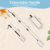 Yuuchoringee 2 Pack Sand Sifter,Beach Shark Tooth Sifter,Shell Scooper for Beach Dipper Scoop with Long Adjustable Handle Shovel Tool for Picking Up Shells,with Two Bags view 4