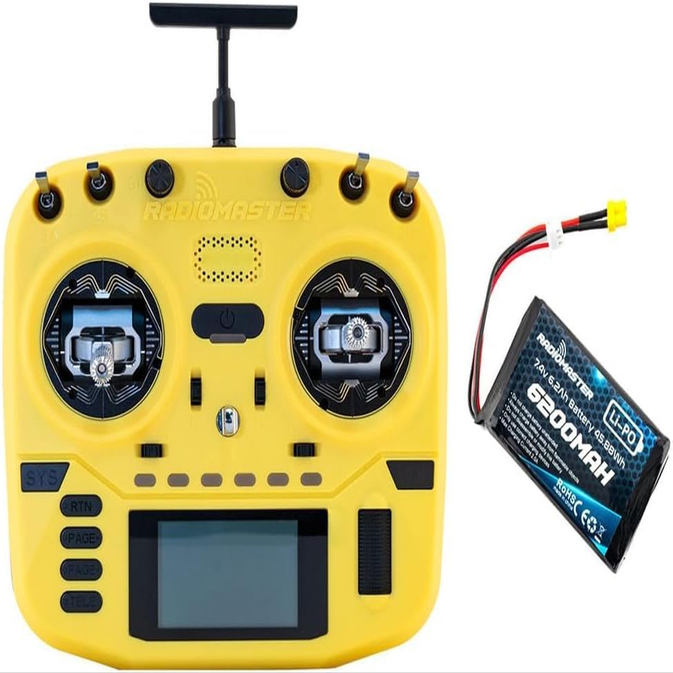 RadioMaster Boxer Crush EdgeTX 2.4G 16CH Transmitter Radio Control ExpressLRS RF System with AG01 Hall Gimbals (Elrs M2 with 6200-yellow)