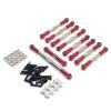Compatible with WPL C14 C24 B14 B24 for HengLong for FeiYu 1/16 RC Crawler Car Parts Metal Upgrade Adjustable Steering Rod and Servo Rod RC Tie Link Rods(Red) view 1