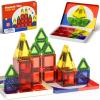 WMXDU Mini Magnetic Tiles with Iron Case, Magnetic Building Toys Kid's Travel Essential Portable Creativity On-The-Go Magnet Blocks STEM Travel Toys for Toddler Boys Girls Ages 3+, 26-Piece view 1