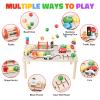Activity Table for 1+ Year Old, Montessori Wooden Toys for Toddlers 1-3, 8 in 1 Baby Activity Table, Educational Sensory Bead Maze Toys for Babies, Learning Shape Sorter, Birthday Gifts Girls Boys view 2