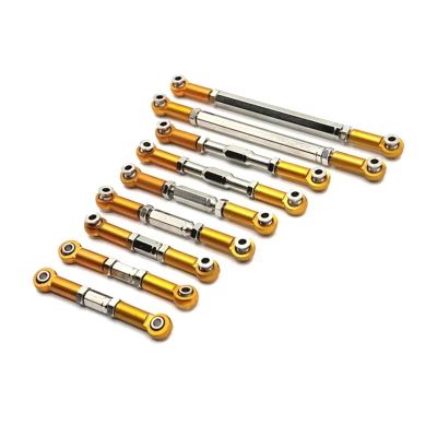Compatible with Wltoys 12429 1/12 RC Car Upgrades Parts Metal Front Rear Tie Rod Linkage Servo Link Steering Rod Set Accessories RC Tie Link Rods(Yellow)