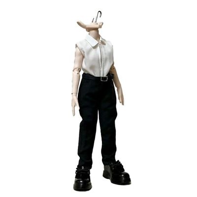 1/12 Scale Male Clothes, Sleeveless Shirt & Pants Set for 6-inches Man Action Figure Body Doll, 1/12 Boy Figure Business Suit Clothing Outfit (White Sleeveless Shirt + Black Pants)