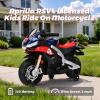 HEIMILI Aprilia RSV4 Licensed Kids Motorcycle, 12V Toddler Electric Ride on Motorbike for 3 Years Old, 40" Small Toy Bike with Training Wheels, Bluetooth, Speed 3mph(Blue, 12V(40 * 23 * 17)) view 4