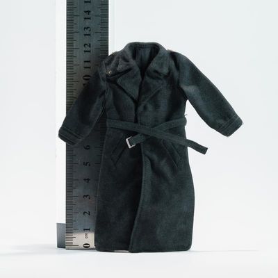 1/12 Scale Male Clothes, Tweed Trench Coat Windbreaker Jacket for 6-inches Action Figure Body, Fashion Stylish 1/12 Man Long Jacket Suit Clothing Costume Outfit (A Black Trench Coat)