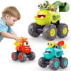 Toys for 1 Year Old Boy, Monster Truck Toys Construction Cars for Toddler 1-3 Crane Truck Dump Excavator Pull Back Car Toddler Toys for Baby 12-18 Months 1 Year Old Boy Gifts for Birthday Xmas view 1