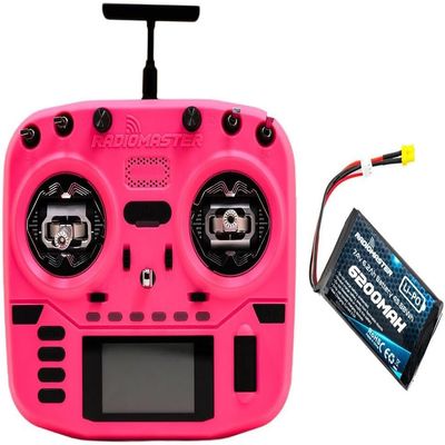 RadioMaster Boxer Crush EdgeTX 2.4G 16CH Transmitter Radio Control ExpressLRS RF System with AG01 Hall Gimbals (Elrs M2 with 6200-hot Pink)