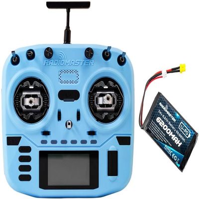 RadioMaster Boxer Crush EdgeTX 2.4G 16CH Transmitter Radio Control ExpressLRS RF System with AG01 Hall Gimbals (Elrs M2 with 6200-blue)