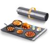 iDKgsf Flexible Food Warming Mat with Dual-Zone Heating, 4-Temp Control & Child Lock  Portable Silicone Heating Pad for Food, Plates, and Beverages (24.4"x16.5"x0.88"), Dark Grey view 1