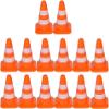 Zhhuoc 14Pcs Orange Mini Traffic Cones Plastic Sign Road Cone Roadblock Cone Sign Model Photo Prop Educational, Small Orange Cones Construction Cones, Safety Barriers, Mini Traffic Cones view 1