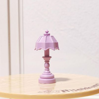 1 Pc Dollhouse Mini Lantern Simulation Mini Table Lamp Decor Model Miniature Scene (Purple)
