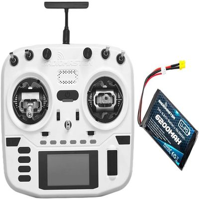 RadioMaster Boxer Crush EdgeTX 2.4G 16CH Transmitter Radio Control ExpressLRS RF System with AG01 Hall Gimbals (Elrs M2 with 6200-white)