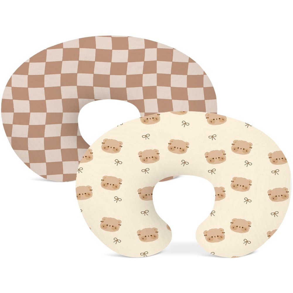 Nursing Pillow Covers 2 Pack, Breastfeeding Pillow Slipcovers Soft and Stretchy, Nursing Covers for Baby Girls Boys Newborn
