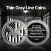 1Pcs Thin Gray Line Coin  Correctional Officer Prayer Coin with Eagle Design  Thin Blue Line Challenge Coin  Gray Prison Police Coin  Law Enforcement Appreciation Gift (Silver) (1 PCS) view 2