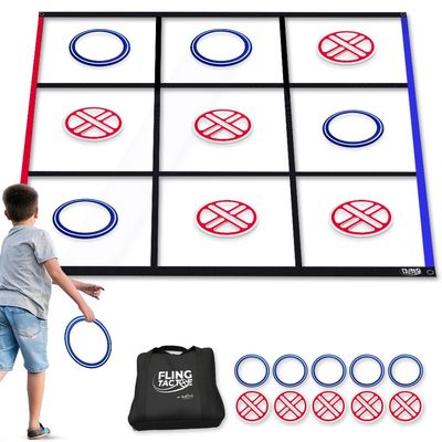 Swooc Games - Fling Tac Toe (9ft x 9ft) Giant Tic Tac Toe Game Outdoor | Weatherproof Giant Outdoor Games for Adults and Family | Large Backyard Games for Kids | Jumbo Outside Yard & Lawn Game