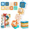 Baby Travel Essential Airplane Toys for Babies 6-12 Months, 7-in-1 Montessori Fine Motor Skills Busy Board, BPA-Free Wipe Clean Car Seat Toy with No Loose Parts, Easter Basket Stuffers for 6 9 18M+ view 1