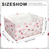 3 Pcs Pink Bow Storage Basket, Coquette Girls Rectangle Storage Bins Box with Handles, Bows and Chery Shelf Basket Ideal for Room Nursery Decor, Books, Organizing Clothes, Toys view 2