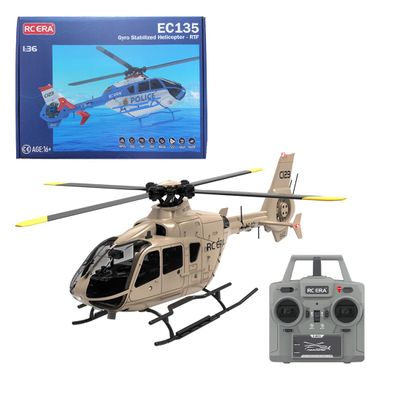 StrucToys EC135 RC Helicopter, 1/36 Scale 2.4G 6CH Flying Aircraft Model with Optical Flow Localization, 6-Axis Gyroscope, Altitude Hovering Aerobatics