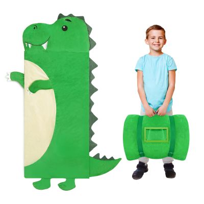 Kids Sleeping Bag Soft Plush Toddler Nap Mat with Pillow for Boys Girls Large 67 * 27.5 Inch Sleeping Mat for Daycare Preschool Kindergarten