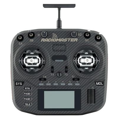 Radiomaster Boxer Max Version with CNC AG01 Hall Gimbals Carbon Fiber 2.4G 16ch Transmitter Remote Control ExpressLRS Mode 2 (Boxer Max Elrs-Black)
