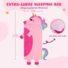 Kids Sleeping Bag Soft Plush Toddler Nap Mat with Pillow for Boys Girls Large 67 * 27.5 Inch Sleeping Mat for Daycare Preschool Kindergarten view 2