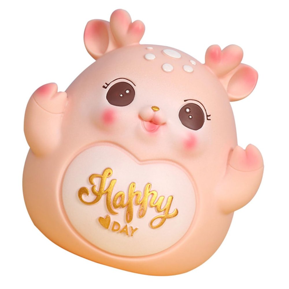 Abaodam Cartoon Fawn Money Bank Adorable Vinyl Deer Piggy Bank for Boys and Girls Tabletop Decoration for Savings and Organizing for Birthdays and Special Occasions